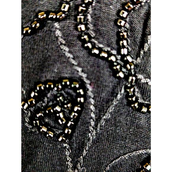 Torrid Black wmns Top 3 x Rayon/spandex Bust to 50" NWOTBeaded and embroideded - Picture 2 of 7